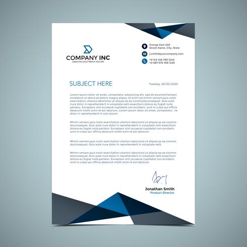 Blue Shapes Letterhead Design vector