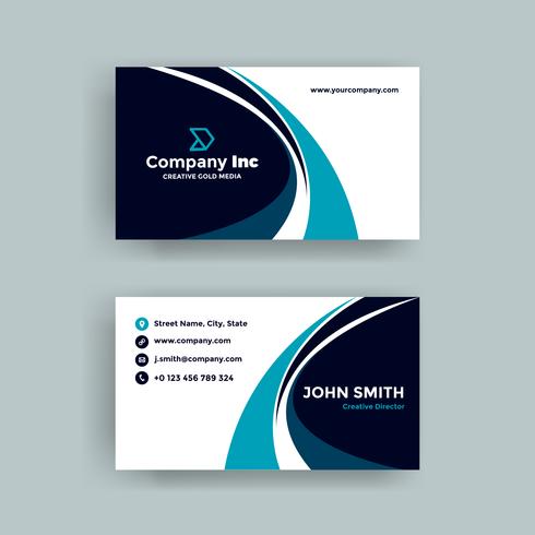 Blue Elegant Curve Business Card vector