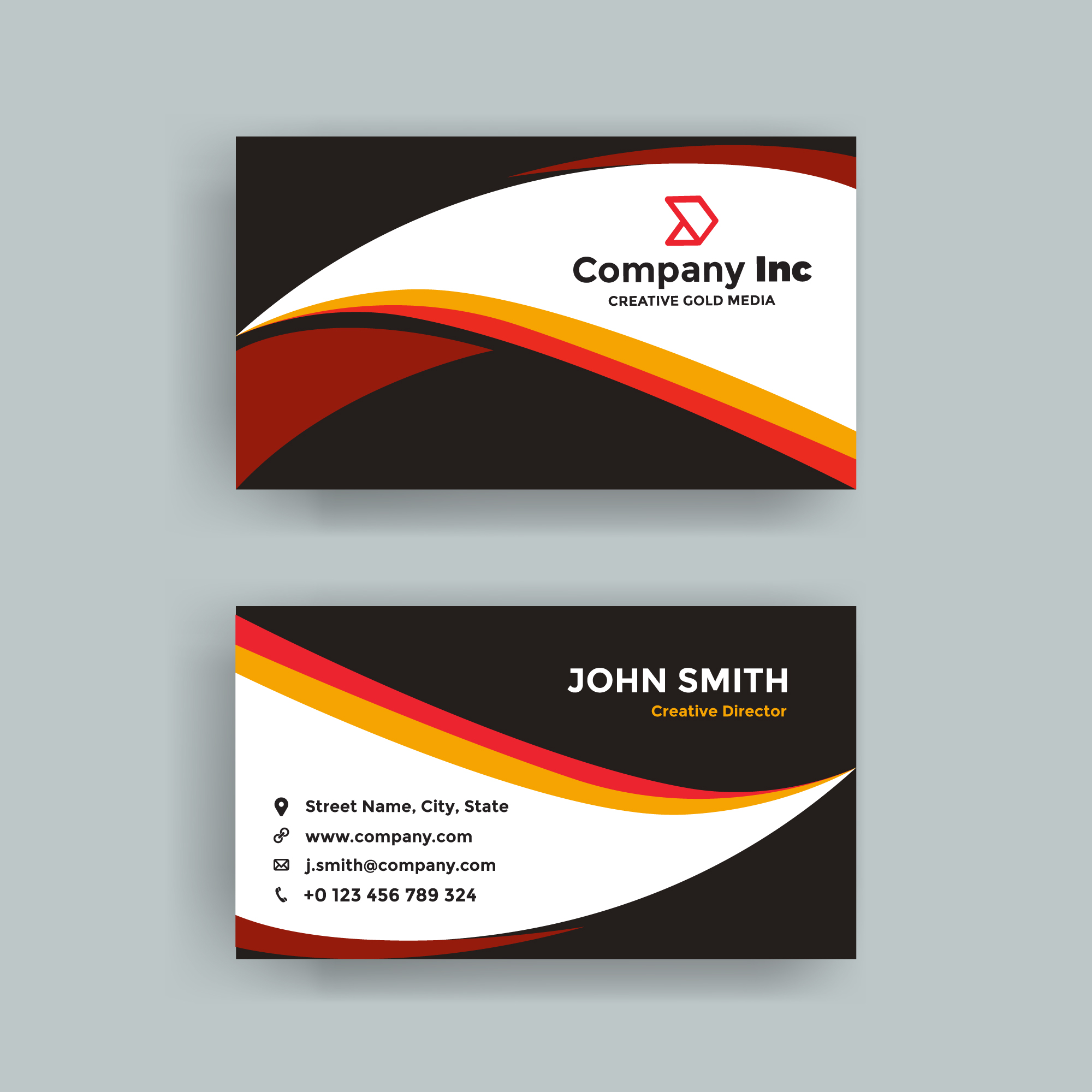 Black Orange Business Card 216733 Vector Art at Vecteezy