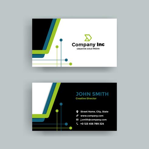 Blue And Green Elegant Business Card vector