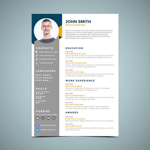 Grey And Orange Business Template vector