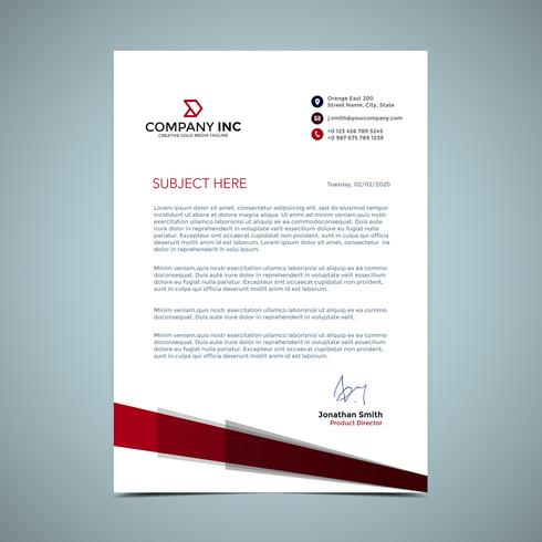 Red Letterhead Design vector