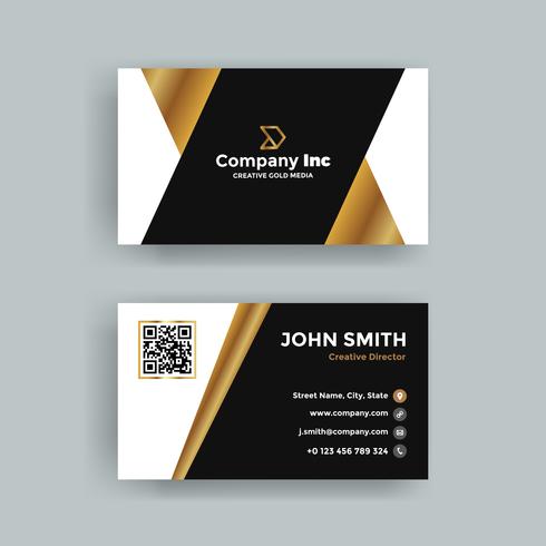 White And Gold Business Card vector