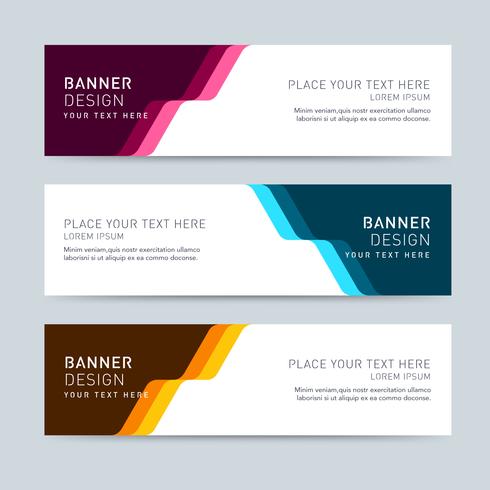 Wavy Colored Header Set vector