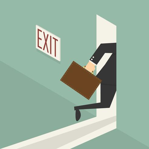 walking to exit door vector