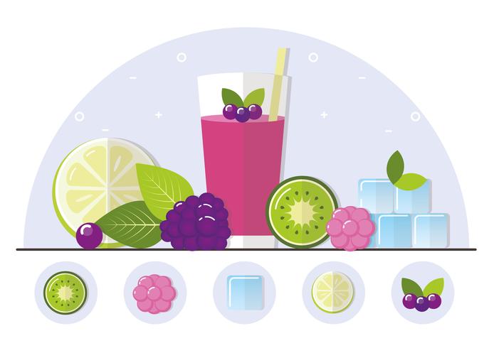 Ilustración de batido de fruta de vector