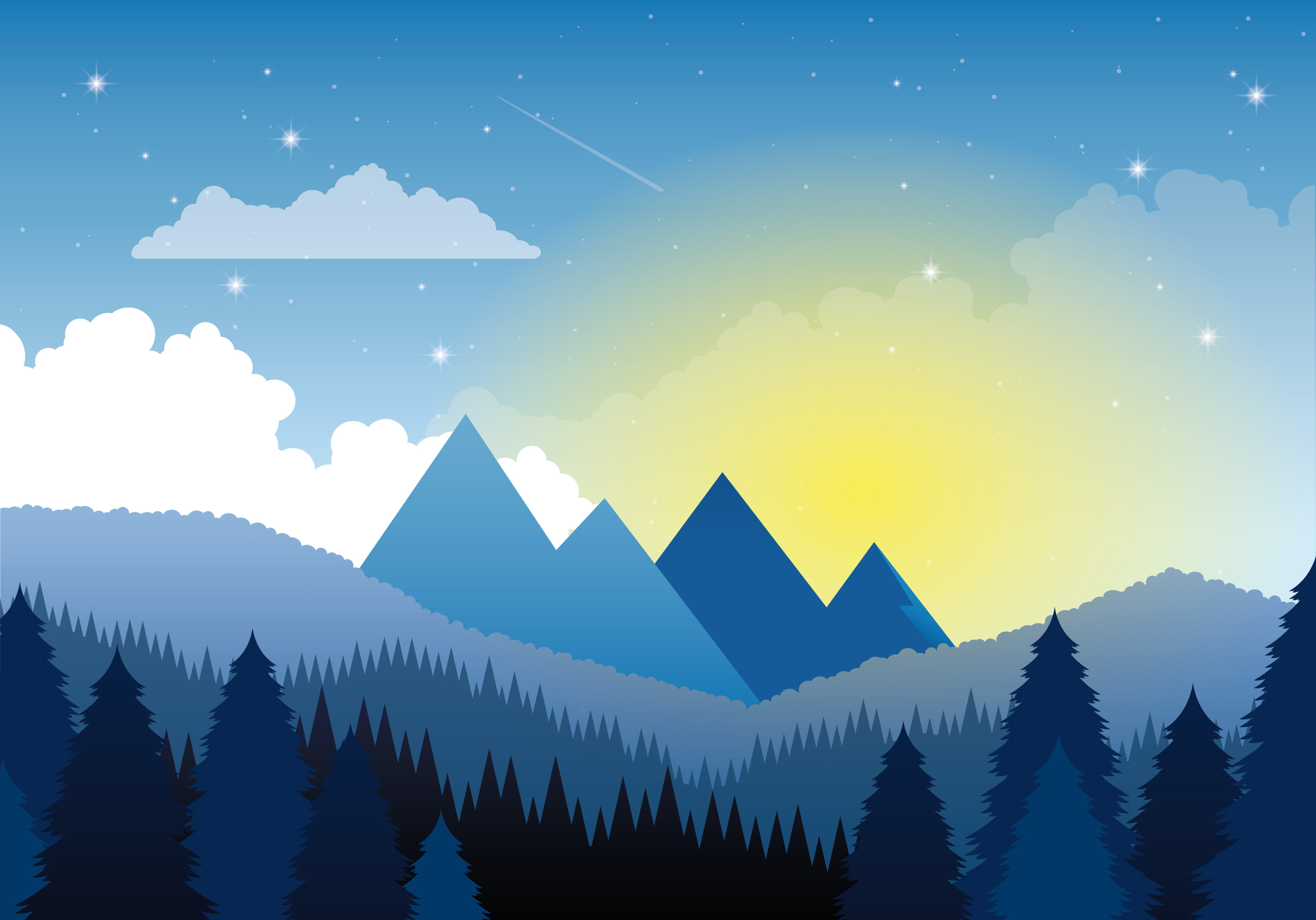 Landscape Vector Free - Photos Cantik