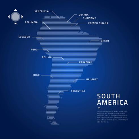 Modern South America Map Vector