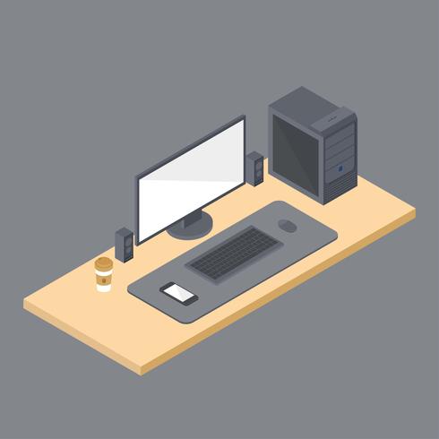 Espacio de trabajo isométrico Set Vector