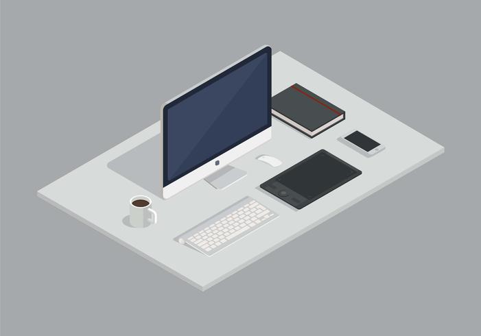 Espacio de trabajo isométrico Set Vector