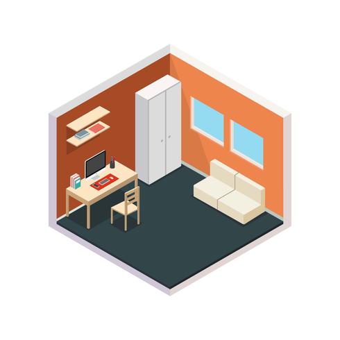 Espacio de trabajo isométrico Set Vector