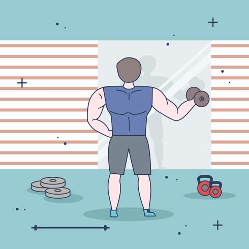 Flat Bodybuilder Vector
