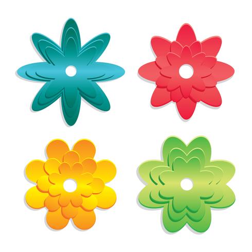 Colorido 3d Floral Papercraft Vector