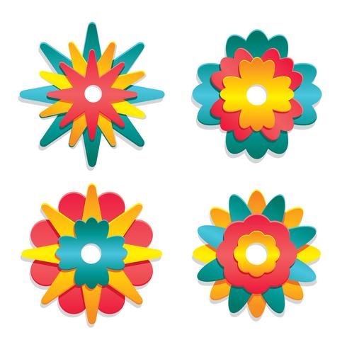 3d Floral Papercraft Collection Vector