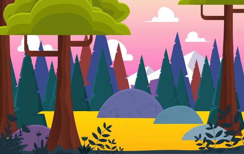 Vector ilustración de paisaje colorido