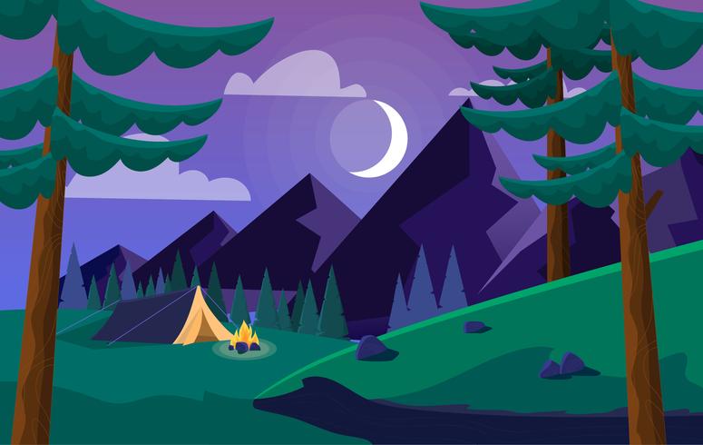 Vector ilustración de paisaje colorido