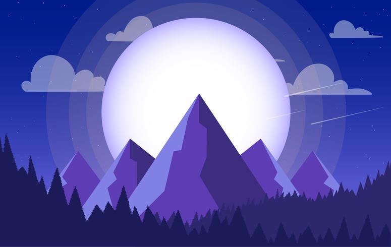 Vector Colourful Purple Landscape Illustration