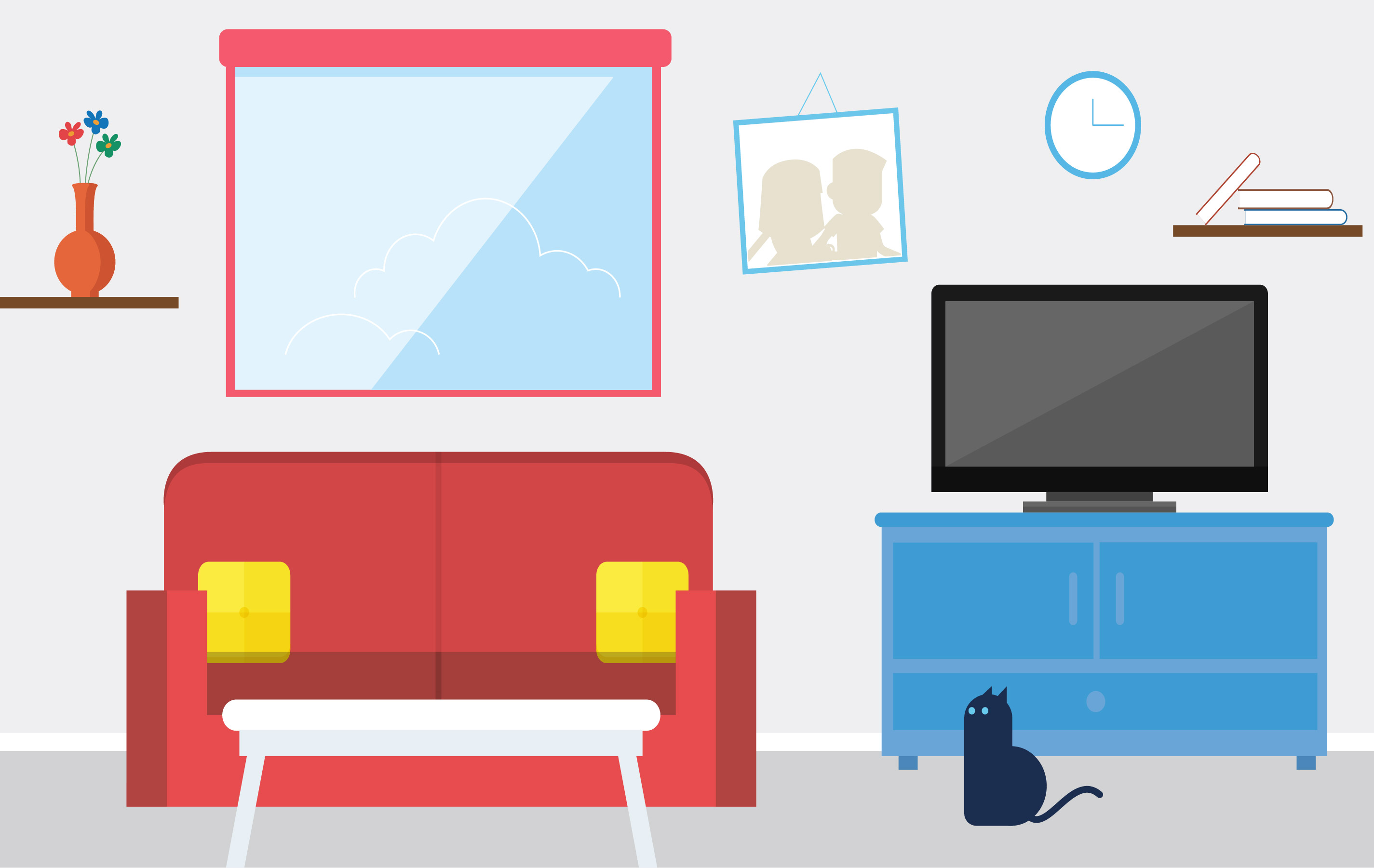 Vector Living Room Illustration - Download Free Vectors ...