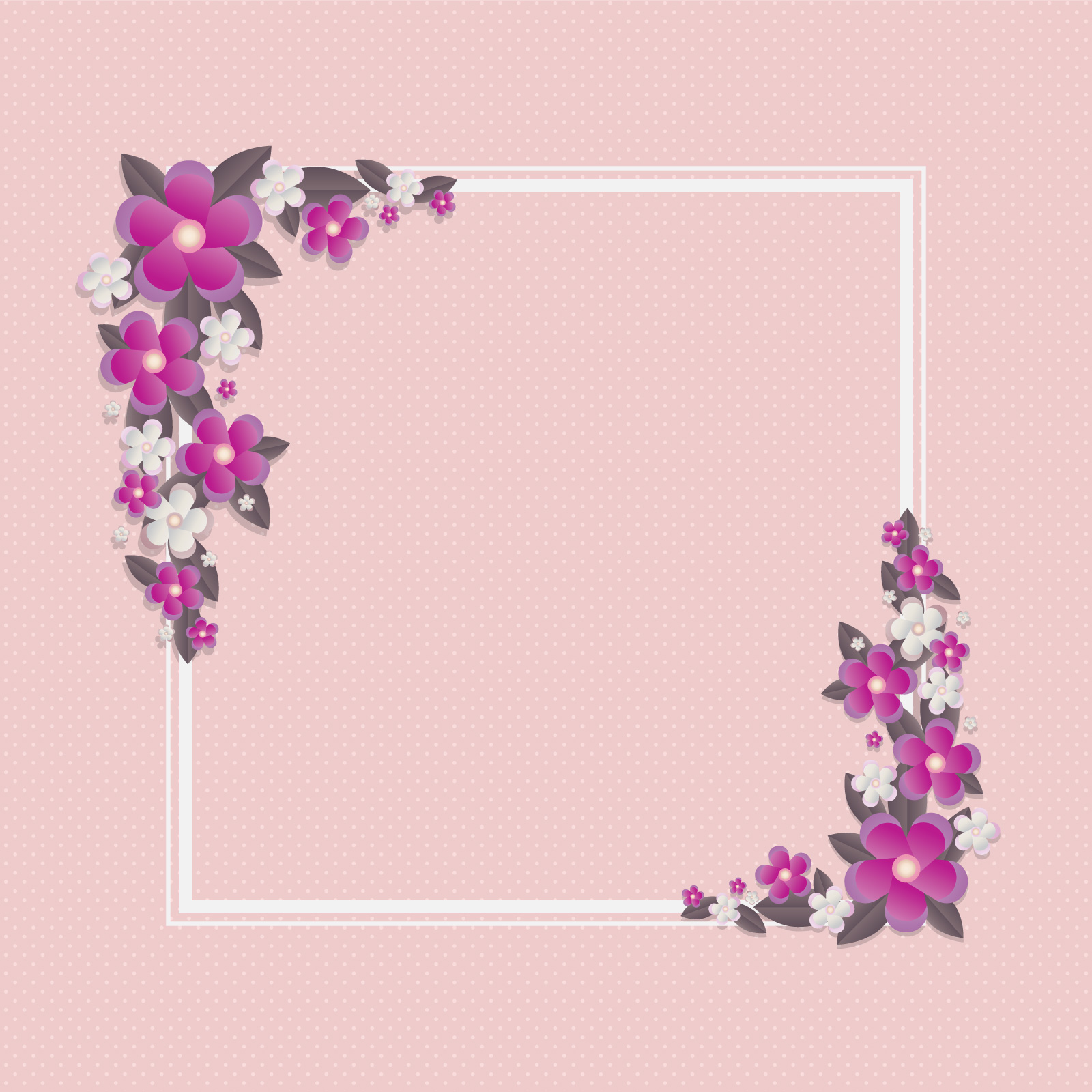 3D Floral Papercraft Frame Template Download Free 