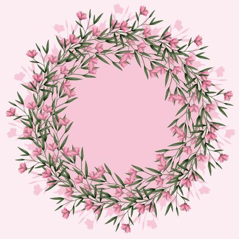 Vector Pink Floral Wreath