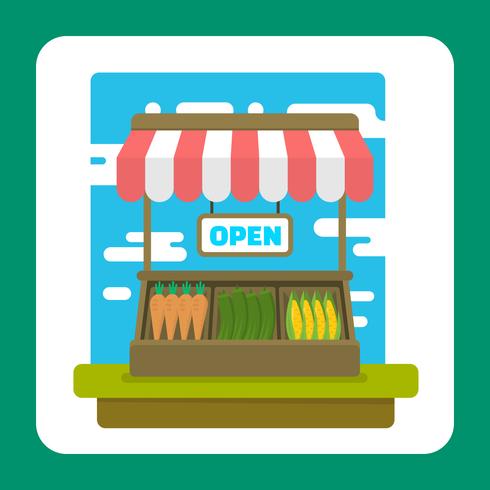 Street Vendor Stall vector