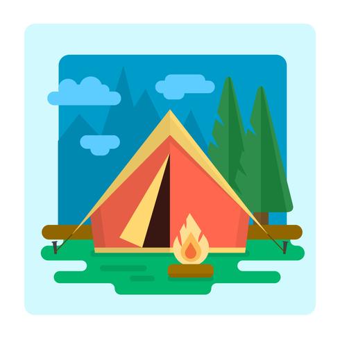 Camping paisaje vector