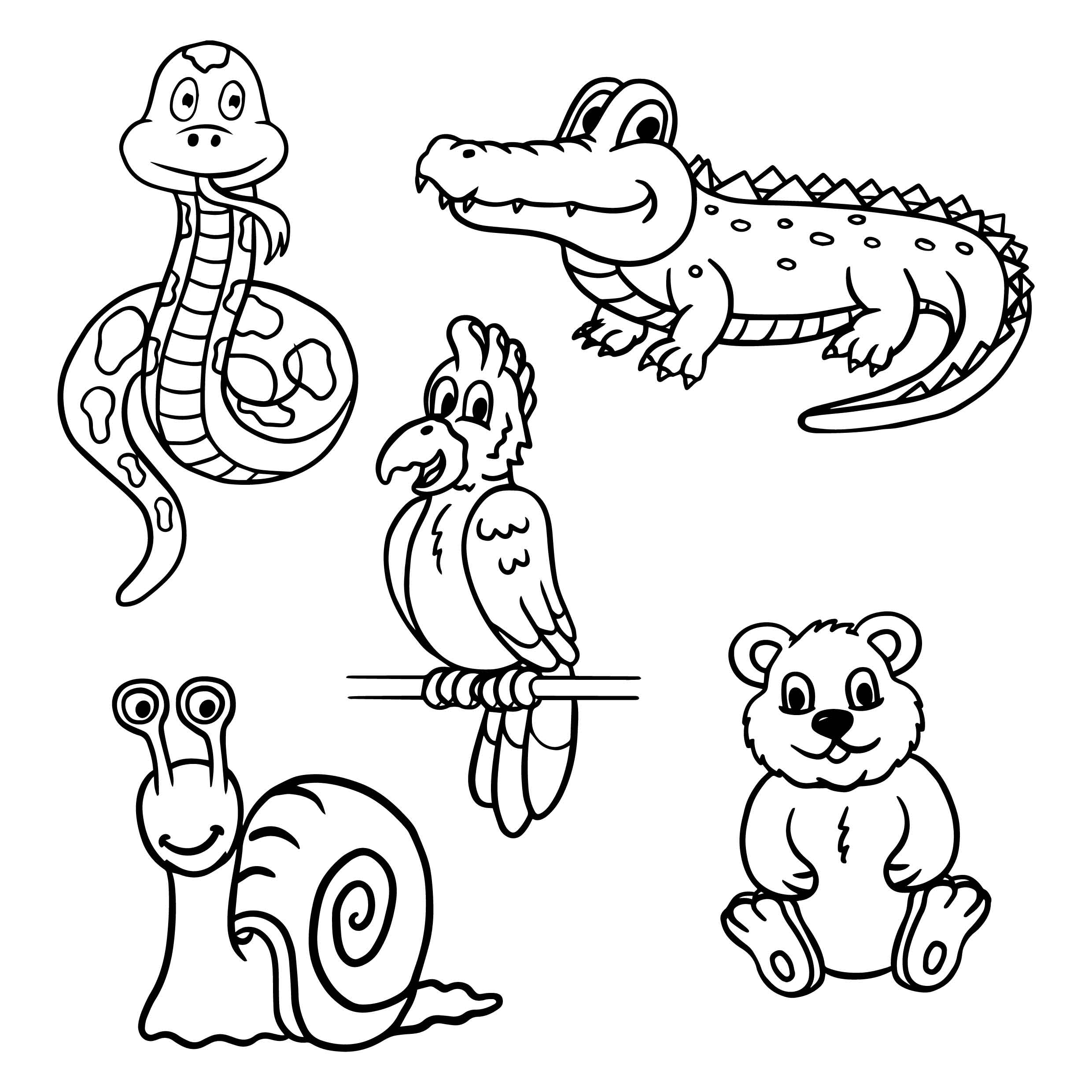 Download Coloring Book Animals 217519 Vector Art At Vecteezy