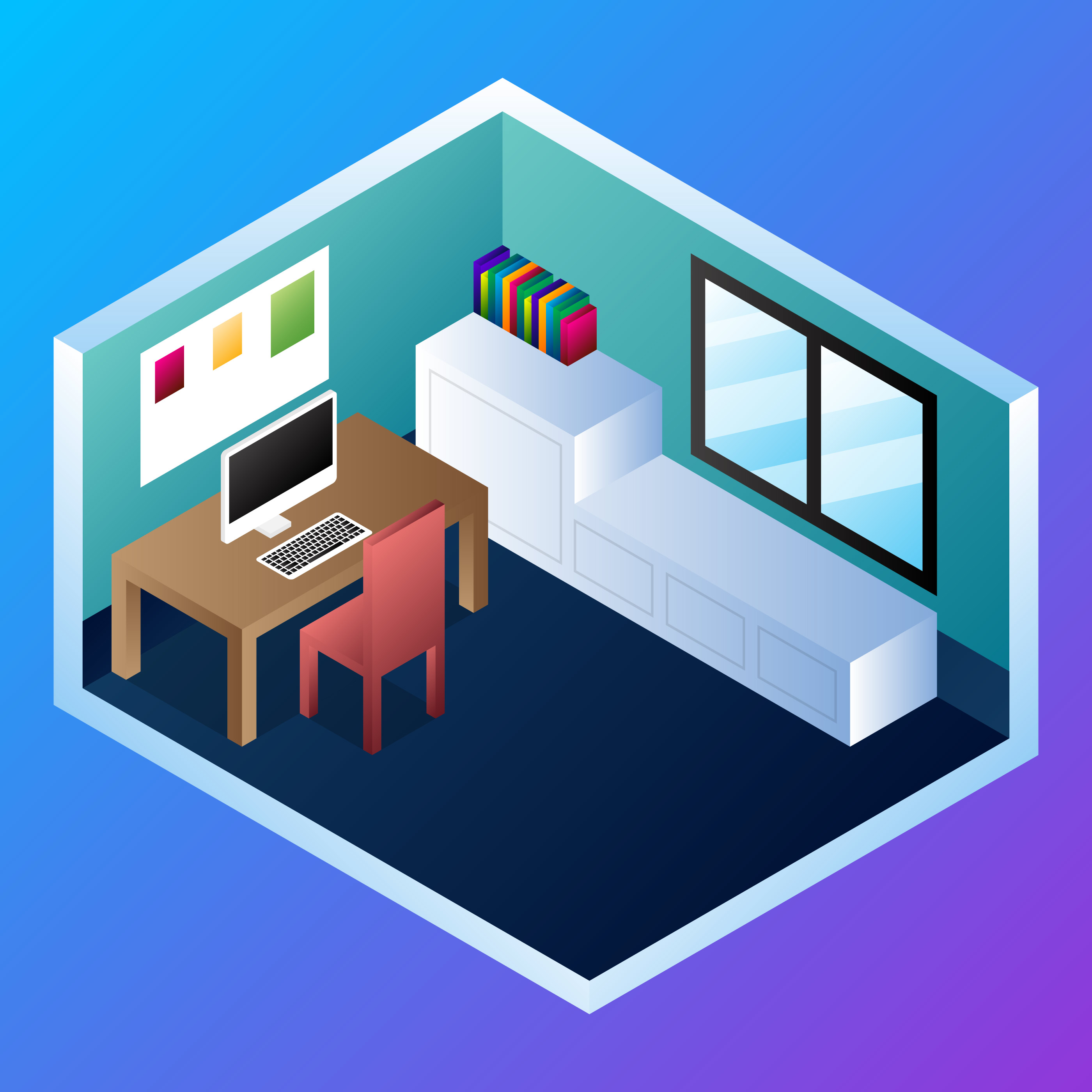 Download Home Office Concept Isometric Vector Illustration ...