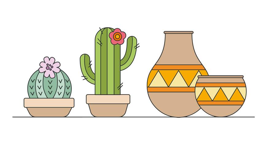 Cactus Decoración Vector