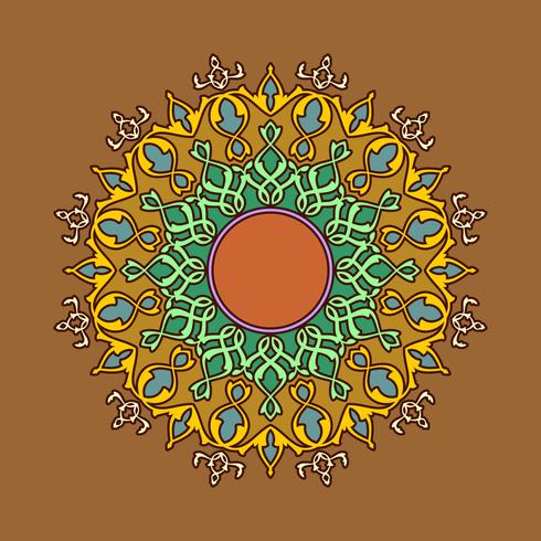 Mandala Decorative Ornaments Brown Background Vector