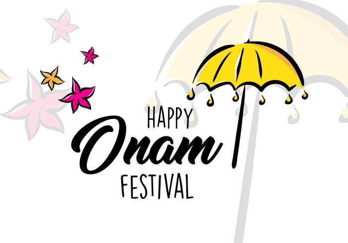 Happy Onam Sketch Card vector