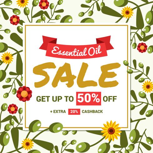 Essential Oils Sale Background vector