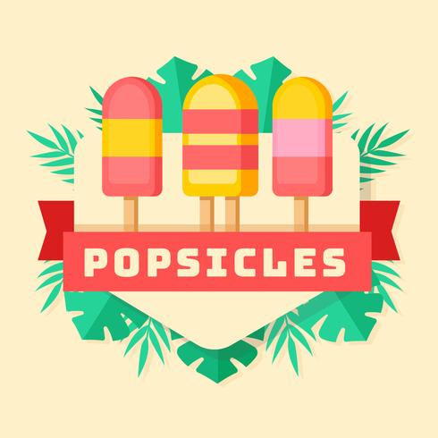 Summer Popsicles Ice Cream Background vector