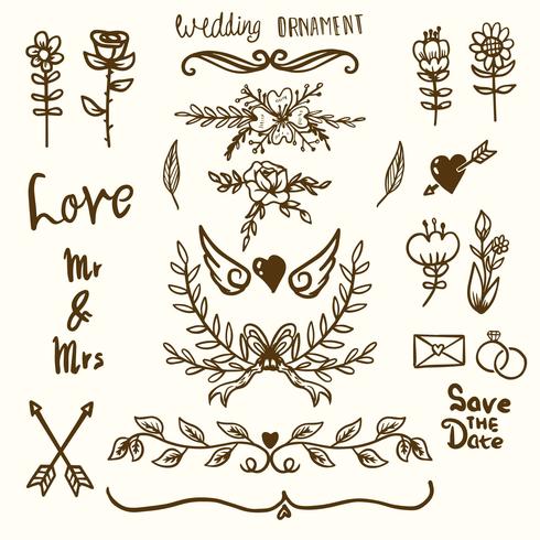 Wedding Decorative Ornaments vector