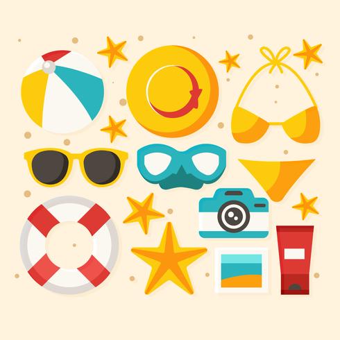 Beach Accessories Element vector
