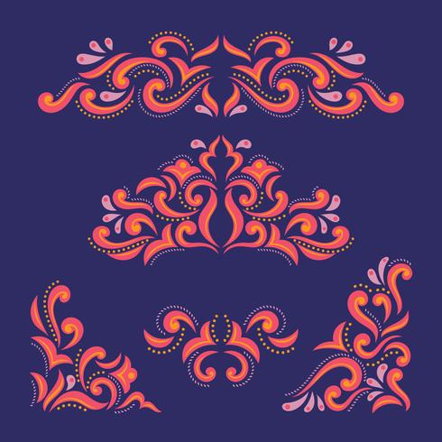 Damask Floral with Arabesque Decorative Ornaments vector