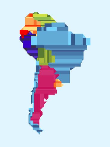 Vectores modernos únicos del mapa de Suramérica