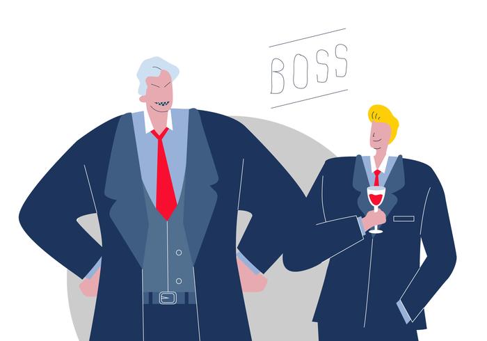 Two Type Kind Of Boss In Office Vector Flat Character Illustration