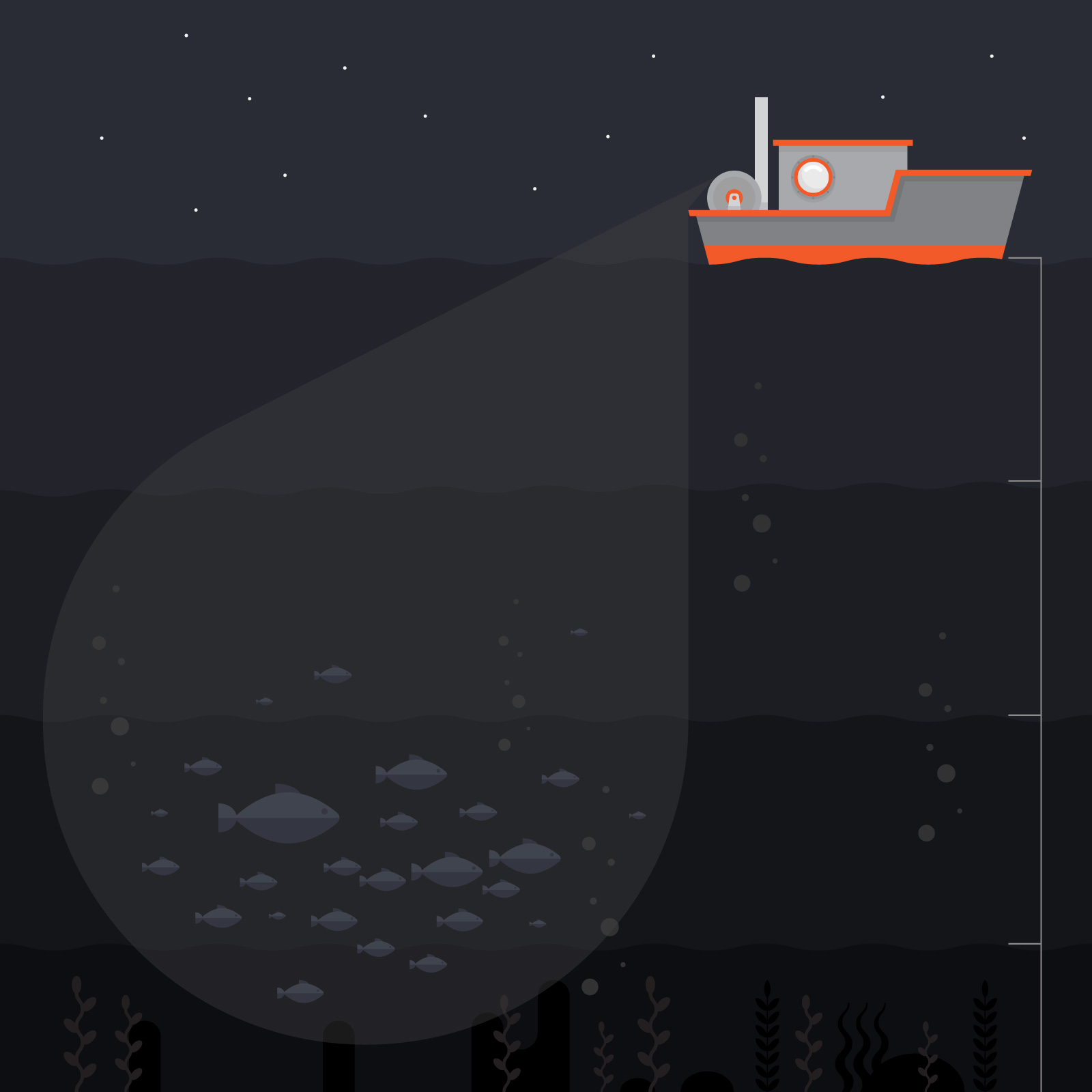 Download Deep Sea Fishing Illustration. Fishing Ship and Deep Sea ...
