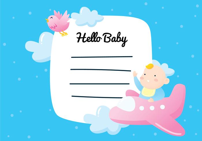 Cute Baby Flying On A Plane vector
