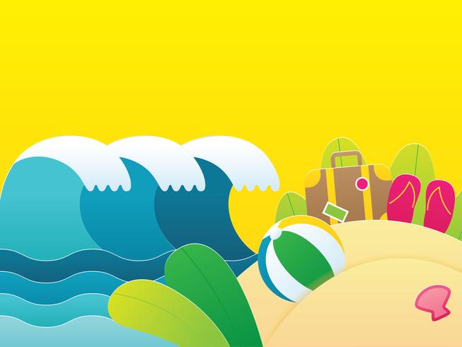 Summer Background with Travel Vacation Elements vector