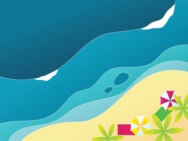 Beach, Sea, And Wave Background vector