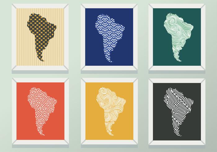 Modern South America Map Pattern Vector Pack