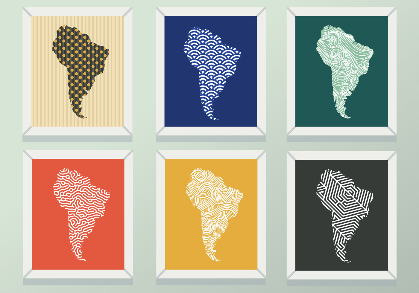 Modern South America Map Pattern Vector Pack 217798 Vector Art at Vecteezy