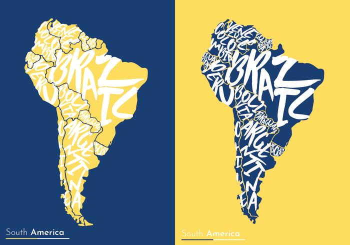 Diseño moderno del vector del mapa de Suramérica