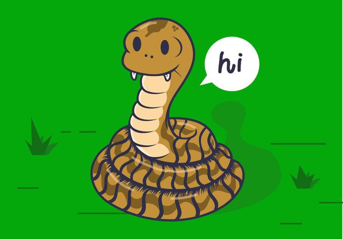 Coiled Cartoon Rattlesnake Vector