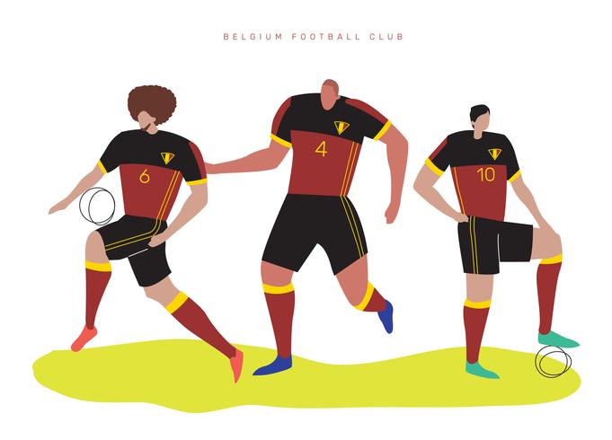 Belgium World Cup Soccer Player Falt Vector Character Illustration