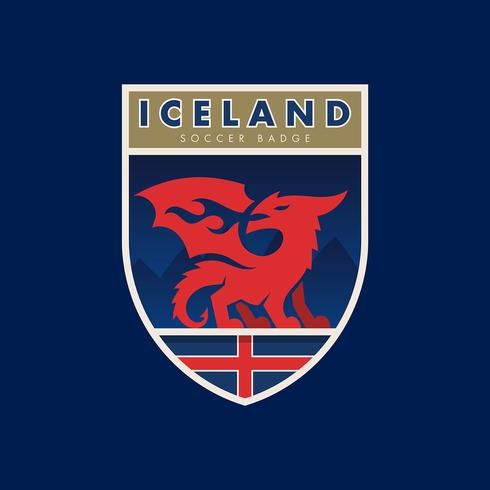 Insignias de fútbol de la Copa Mundial de Islandia vector