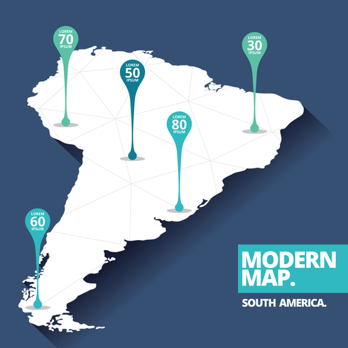 Modern South America Map vector