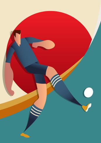 Ilustración de Vector de jugadores de fútbol de Copa Mundial de Japón